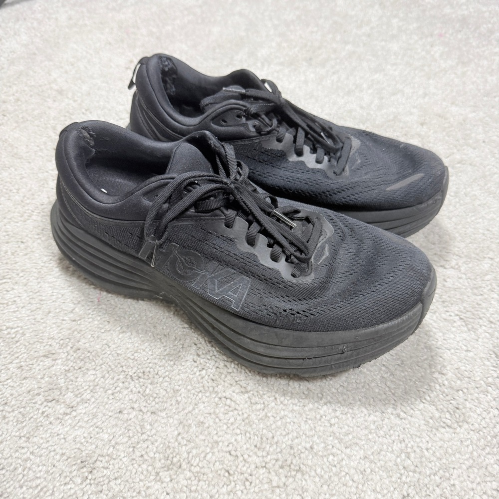 Hoka Womens 11 Bondi 8 Black Black Running Shoes